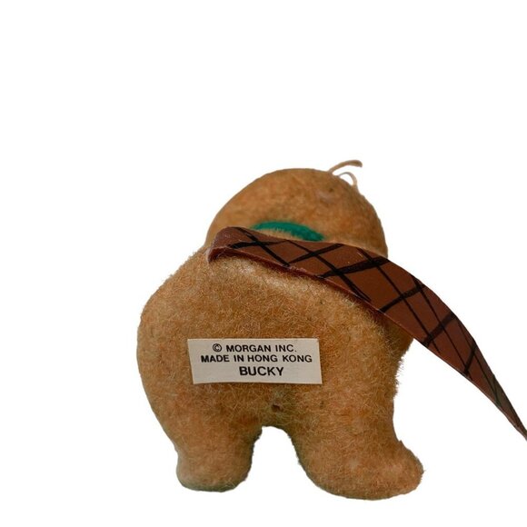 Two VTG Morgan Inc Flocked Christmas Ornaments Bucky Beaver & Twinkle Mouse 107E - Picture 5 of 5